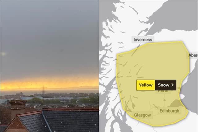 Weather in Edinburgh: Capital wakes up to snow in May as Met Office issue yellow weather warning. Picture Credit: David Scott and Met Office
