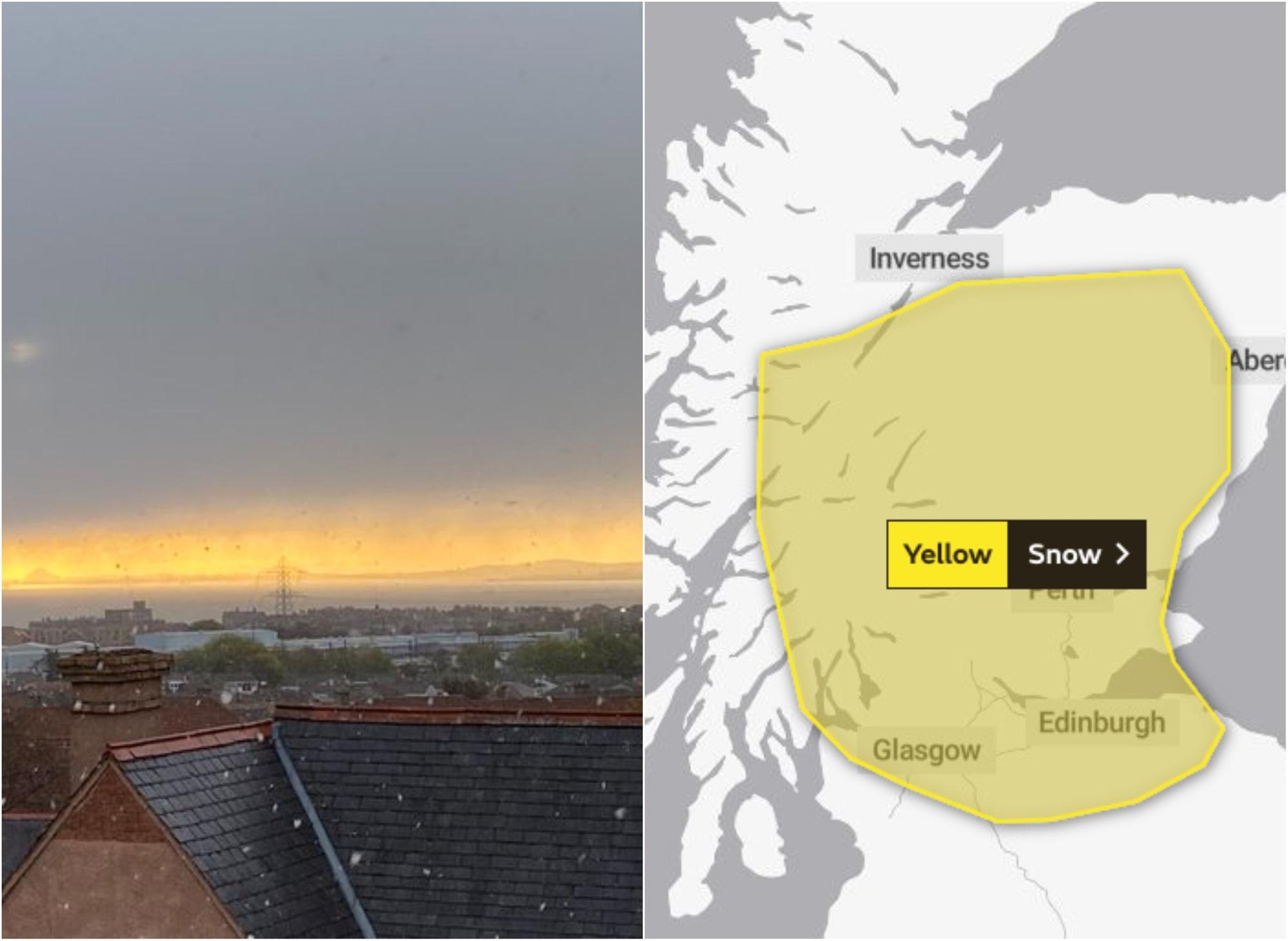 Weather in Edinburgh: Capital wakes up to snow in May as Met Office issue yellow weather warning