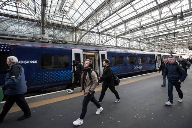 ScotRail trains will be able to carry far fewer passengers because of distancing requirements. Picture: John Devlin.