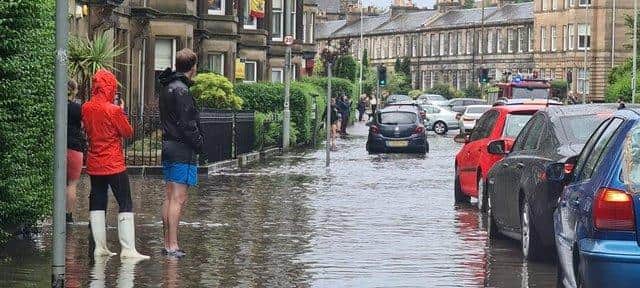 Heavy downpours in July caused flooding in parts of Edinburgh, including Stockbridge.