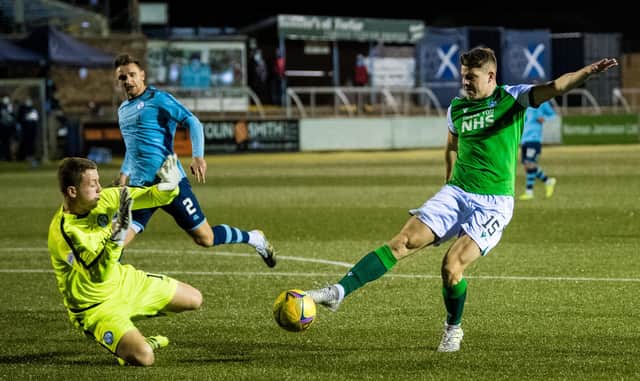 Kevin Nisbet went close twice for Hibs