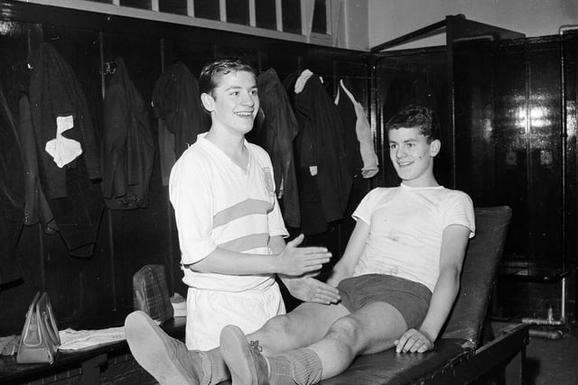 Gorgie Hearts twins Tommy Bremner and Jimmy Bremner in November 1964.