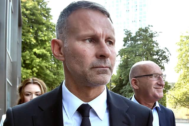 Giggs leaving Manchester Crown Court where he is accused of controlling and coercive behaviour against ex-girlfriend Kate Greville