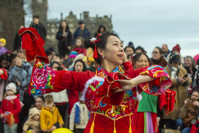 Crowds gathered to watch traditional dances as Edinburgh marked Chinese New year in the city centre
