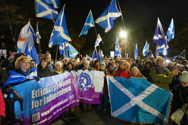 Hundreds of independence supporters attended a rally outside the Scottish Parliament following the UK Supreme Court's ruling (Picture: Jane Barlow/PA Wire)