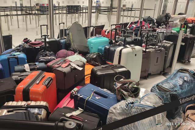 Large numbers of bags abandoned at Edinburgh Airport - Swissport were at the centre of delays with luggage in the summer.