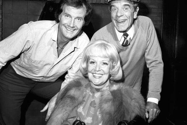 Scottish entertainers Peter Morrison, Jack Milroy and Mary Lee at the King's Theatre in August 1983.