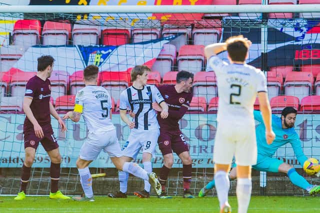 Gordon produced a point-saving moment right at the end of the Dunfermline match. Picture: SNS