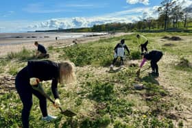 A team of 30 employees from Eureka Solutions descended upon the Cramond Foreshore