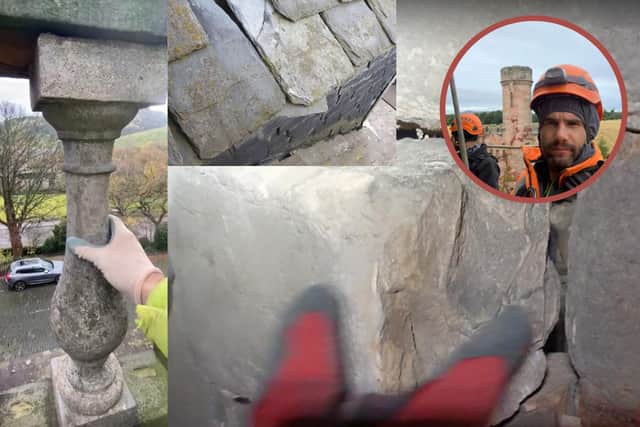 Stewart Inkster pictured and some of his and Daryl Hall's footage of repairs needed in Edinburgh picture: supplied
