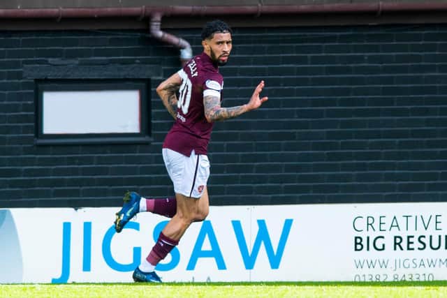 Josh Ginnelly scored for Hearts at Tannadice on Sunday.