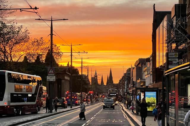 The sun sets over Edinburgh's Princes Street last week (Picture: Donald Anderson)