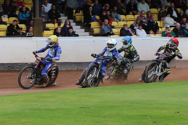 Sam Masters (yellow helmet) is set to return to action tonight against the Redcar Bears. Picture: Jack Cupido.