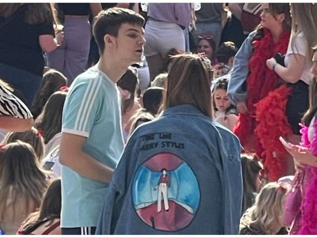Fans gathered outside the stadium ahead of Harry Styles gig at BT Murrayfield Stadium.
