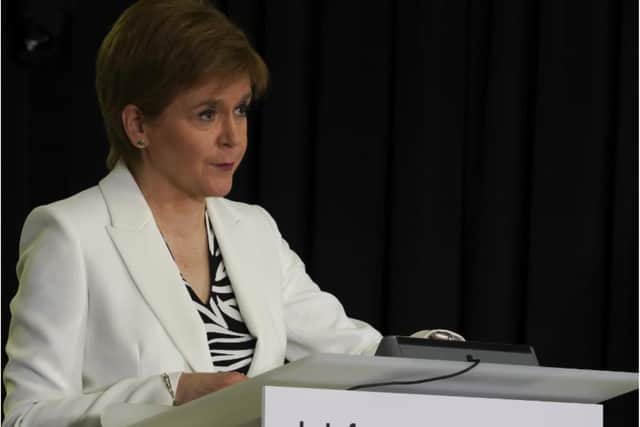 Nicola Sturgeon gave a press conference from St Andrews house