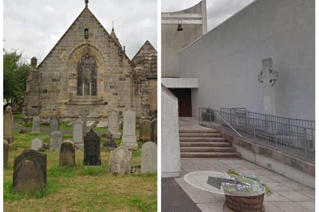 Two together: Corstorphine Old Parish Church (left) and Craigsbank Church are proposed to form a union, but the presbytery says both buildings should be kept open.  Pictures: Google.