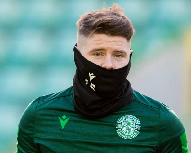 Hibs striker Kevin Nisbet is set to see out the season at the Easter Road club after deal to switch to Birmingham City  broke down. Photo by Paul Devlin / SNS Group