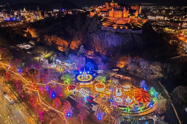 Edinburgh's Christmas festival is said to have attracted an overall audience of more than three million last year. Picture: Airborne Imagery UK/SWNS