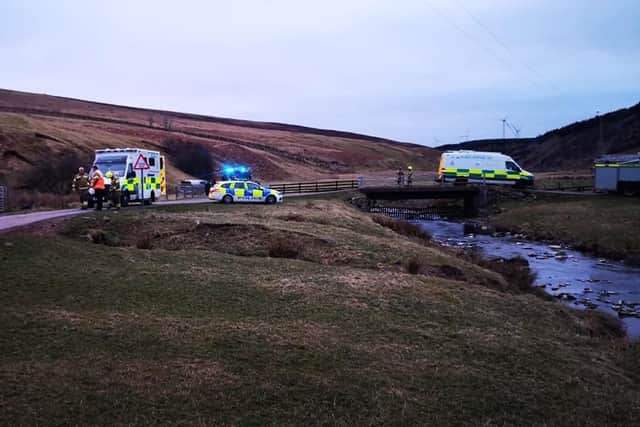 Emergency services attending the scene in the Scottish Borders (Photo: Border Search and Rescue Unit).
