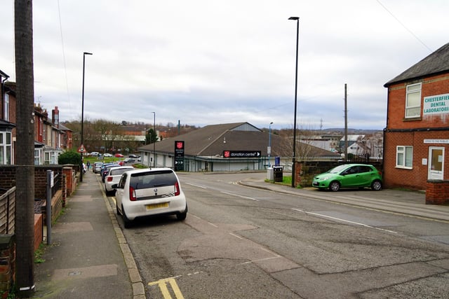 Here's Foljambe Road today with the former Lidl superstore now occupied by the Salvation Army