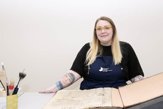 National Library of Scotland conservator Claire Hutchison is working to try to safeguard the most at-risk newspapers in its vast collections.