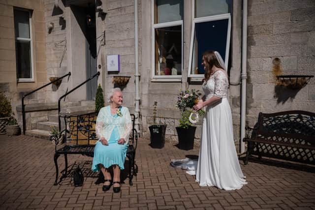 Jill Morton was determined to be reunited with her 93-year-old grandmother Margaret Morton on her big day.