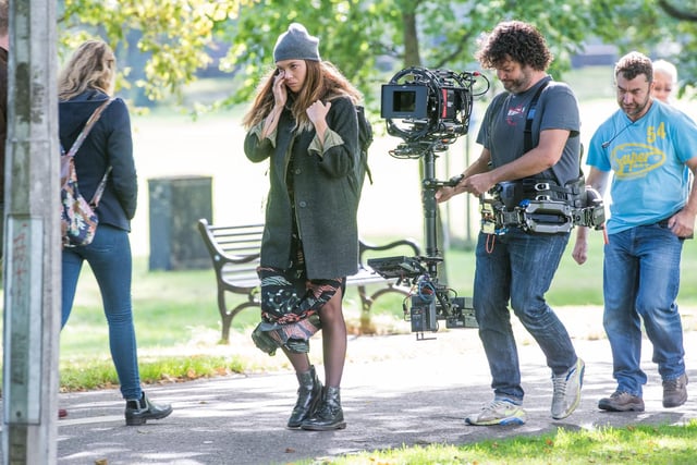 BBC Three thriller Clique centred around a group of young students in Edinburgh. Two series of the show were aired, in 2017 and 2018. The BBC show was also shown around the world, including in Spain, Germany and the USA. Pictured above is filming of Clique at the Meadows.