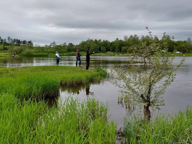 Instruction under way at Pottishaw in the coarse run by West Lothian Angling Association.