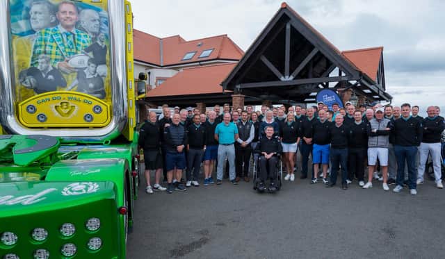 Doddie Weir with players and friends at the MNDF Scotland Golf Day.
