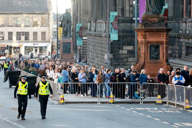 Queen Elizabeth II: Queues out St Giles' Cathedral in Edinburgh expected to get longer as the public continue to gather to pay their respects