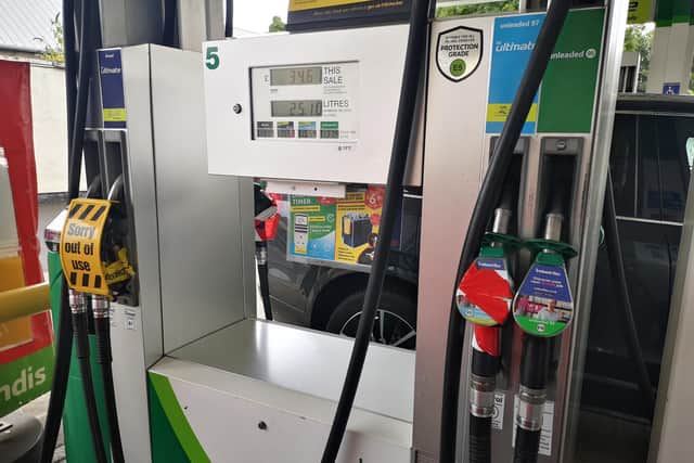 Most of the pumps at BP garage Ferry Road not in use