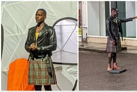 Edinburgh-raised Ncuti Gatwa has been seen on the set of Doctor Who wearing a kilt.