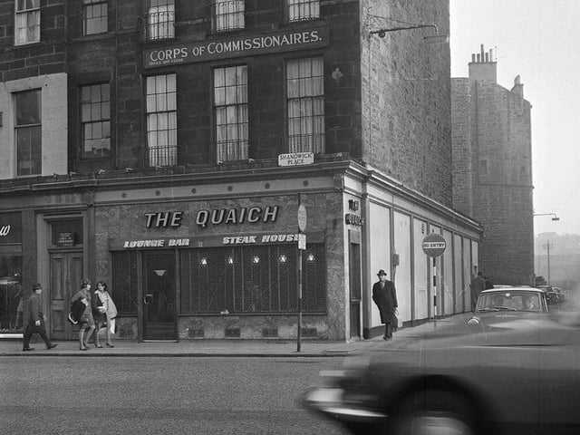 The Quaich - Steak House/lounge bar, a popular joint (we'll get our coats..) at the corner of Shandwick Place in 1964.