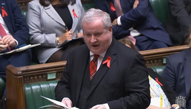 SNP Westminster leader Ian Blackford speaks during Prime Minister's Questions in the House of Commons on Wednesday