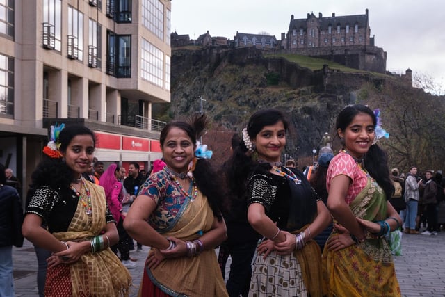These Indian dancers took part in the Edinburgh Diwali celebrations on Sunday, in the shadow of Edinburgh Castle at Castle Street.