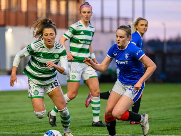 Emma Watson (right) played in the Old Firm derby last month. Credit: Malcolm Mackenzie