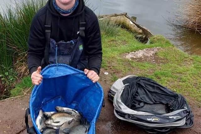 Kyle Kirkwood with part of his his record bag of 161lb at Broom. Picture contributed