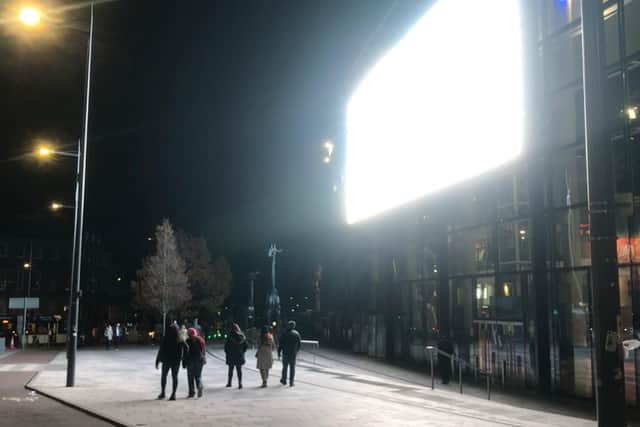 The large bright LED sign outside the Omni Centre has not been well received by some locals