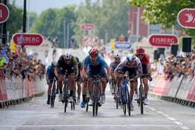 INEOS Grenadiers' Ethan Hayter wins stage five of the AJ Bell Tour of Britain from Alderley Park to Warrington. The event concludes in with two stages in Scotland this weekend.