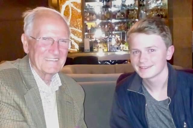 David Hughes with his late grandfather and "biggest inspiration"  Dr David Dick.