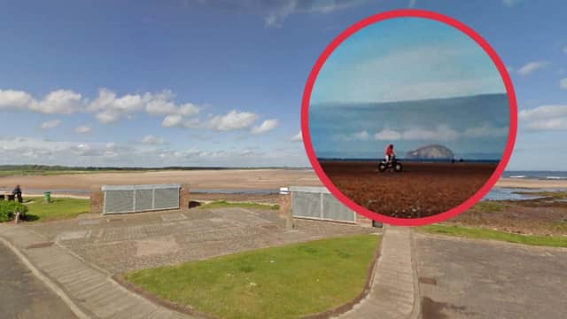 The biker at Belhaven Bay is committing a 'number of offences', Police Scotland has said (Photo: Police Scotland/ Google Maps).