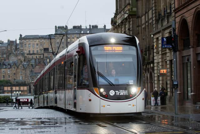 The Edinburgh Airport-York Place line is being extended to Newhaven. Picture: Lesley Martin