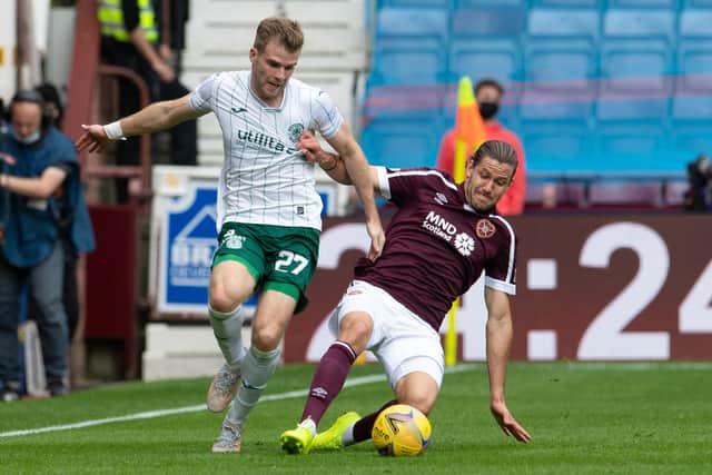 Peter Haring in action against Hibs. (Photo by Ross Parker / SNS Group)