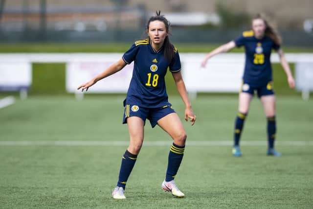Aimee Anderson of Hearts in action for Scotland under-19s. Picture: SNS