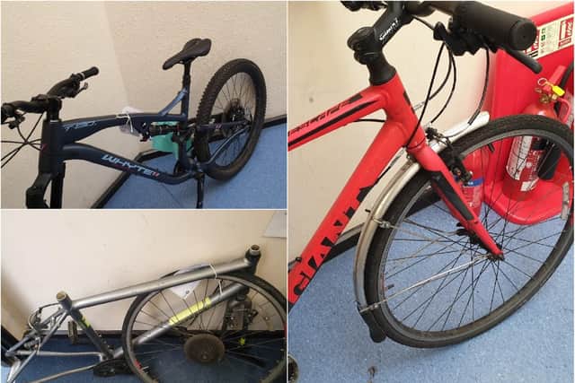 The three bicycles which have been recovered by police.