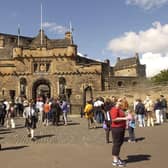 Tourists on the Esplanade at Edinburgh Castle