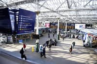 Stock photo of Waverly Train Station in Edinburgh, by Lisa Ferguson.