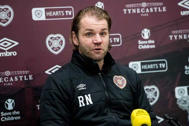EDINBURGH, SCOTLAND - DECEMBER 23: Manager Robbie Neilson is pictured during a Hearts press conference at the Oriam, on December 23, 2020, in Edinburgh, Scotland. (Photo by Ross Parker / SNS Group)