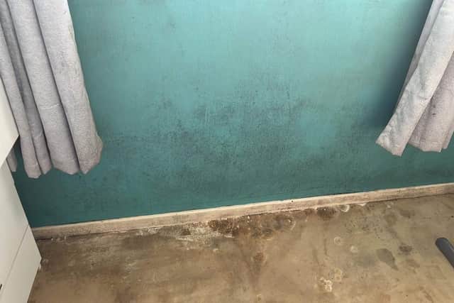 Bobbie McFarland and her family have had to live with damp and mould in their two-bedroom flat for the past year