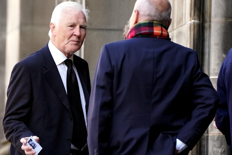Former Scottish boxer and commentator Jim Watt arrived at St Giles' Cathedral for the memorial service of Ken Buchanan.